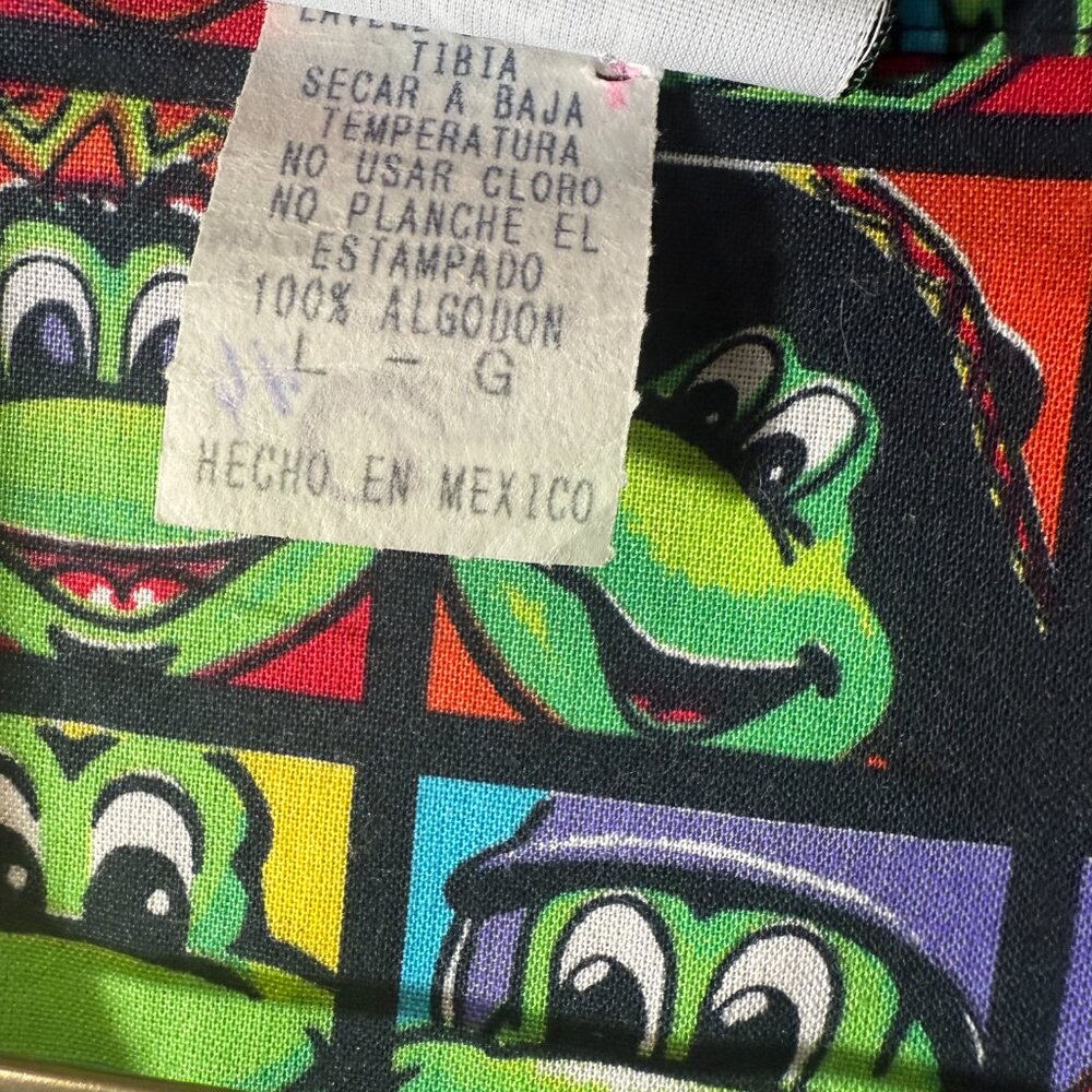 Señor Frog Button Up Shirt Men's Large Frog Print All Over Cotton - Picture 3 of 15